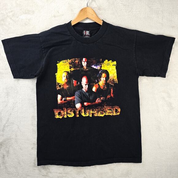 Giant Other - Vintage Disturbed Shirt Large Black Madness Is The Gift Y2K 2000s Rock Band Tee